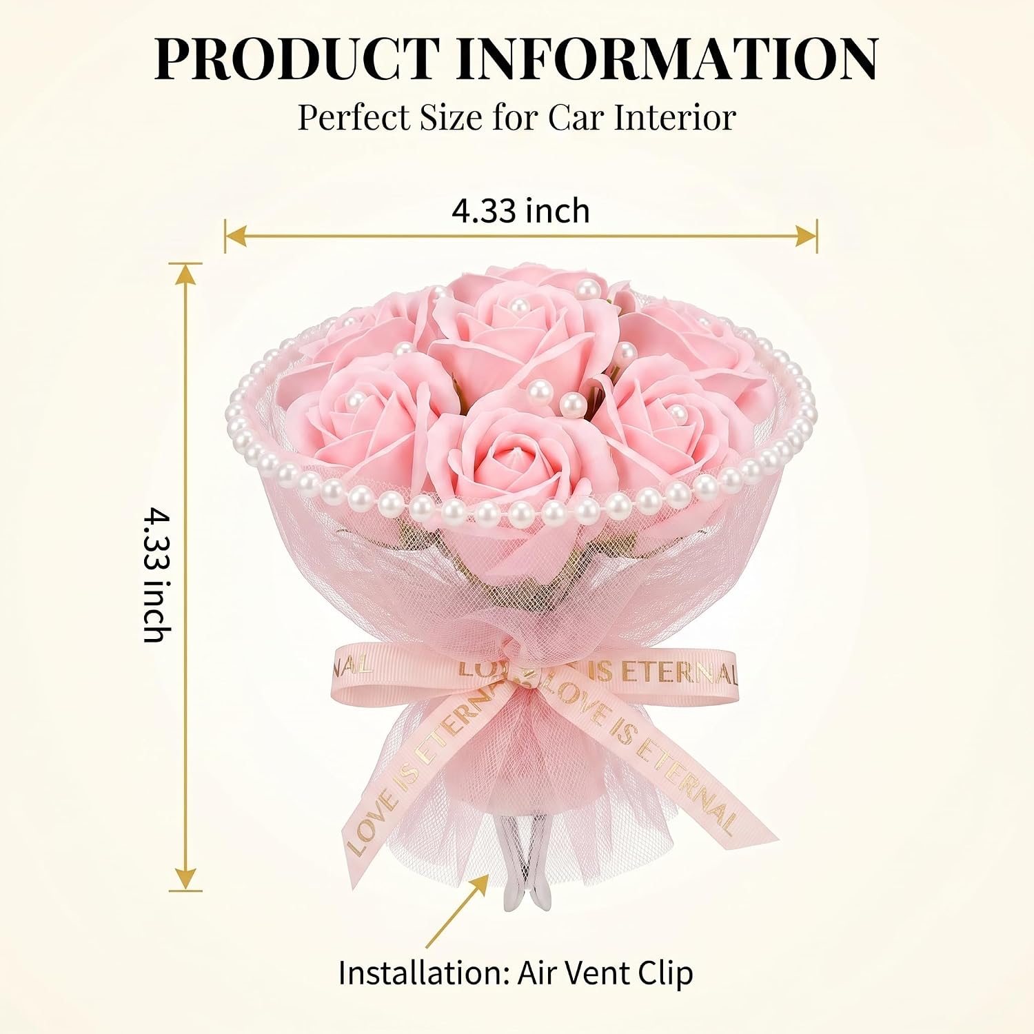 1 PC Dried Flower Bouquet Car Air Freshener, Mini Everlasting Flower Vent Clip with Ribbon, Creative Aroma Decoration, Universal for Most Cars, Trucks, SUVs (Multicolored) image 2