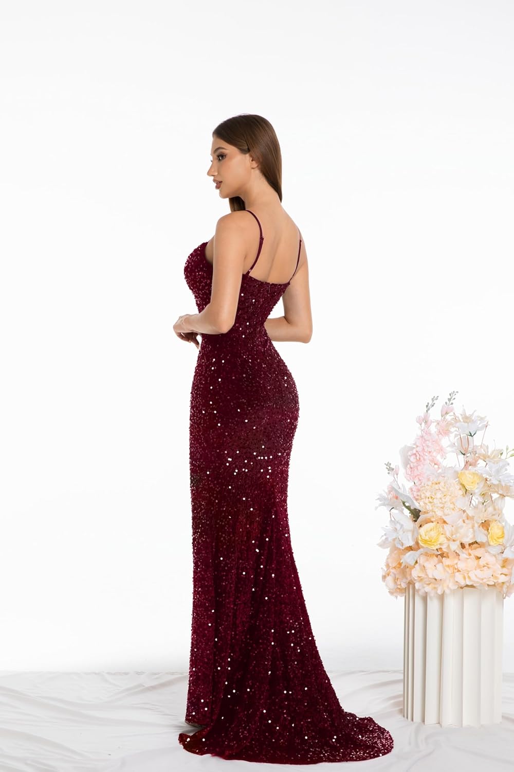 Evening Formal Dresses for Women Sequin Prom Cocktail Dress Party Sexy Maxi Elegant Night Gown