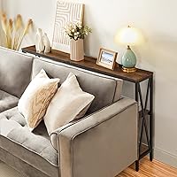 Vista 5 de 55" Sofa Table, Industrial Console Table, 3-Tier Narrow Side Table with Open Shelves, Foyer Table for Entryway, Hallway, Kitchen, Living Room and