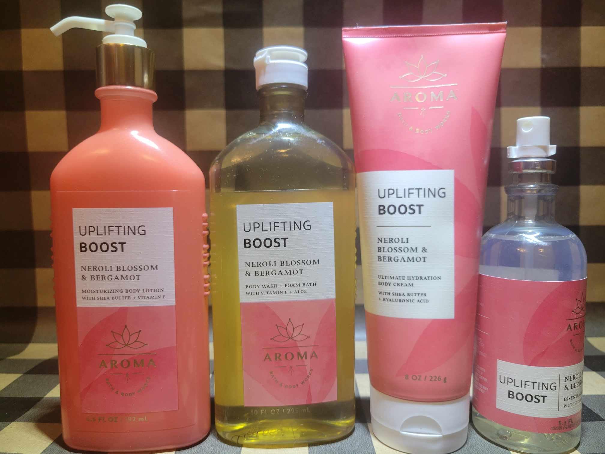 Generic 4 x Aromatherapy Uplifting BOOST NEROLI BLOSSOM Bergamot Lotion Cream Body Wash Mist