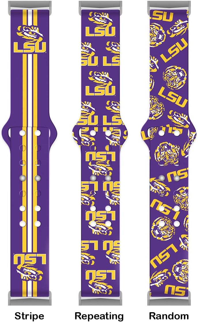 Affinity Bands Louisiana State Tigers HD Watch Band Compatible with Fitbit Versa 3 and Sense