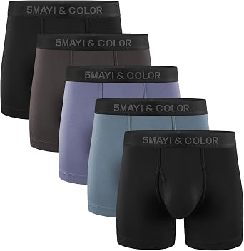 5Mayi ملابس داخلية رجالي سراويل بوكسر قطن عادي رجالي طويل سراويل داخلية ملابس داخلية Men Pack S M L XL XXL