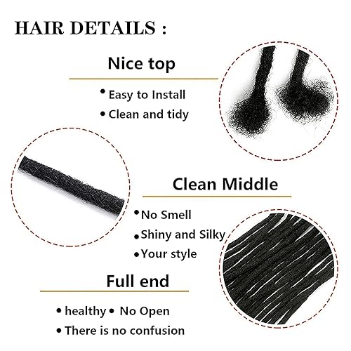 Miniatura 2 de Extensiones de cabello humano de 2 pulgadas, 60 hebras de 0.2 in de grosor, extensiones de cabello humano para mujeres y hombres, 100 % hechas a