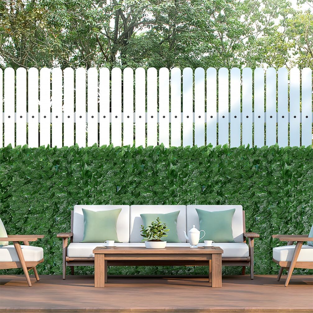 Toddmomy Artificial Green Leaf Fence Simulated Plant Wall Decoration for Courtyard Garden and Indoor Spaces Faux Trellis Natural Appearance Privacy Enhancement for Various Occasions