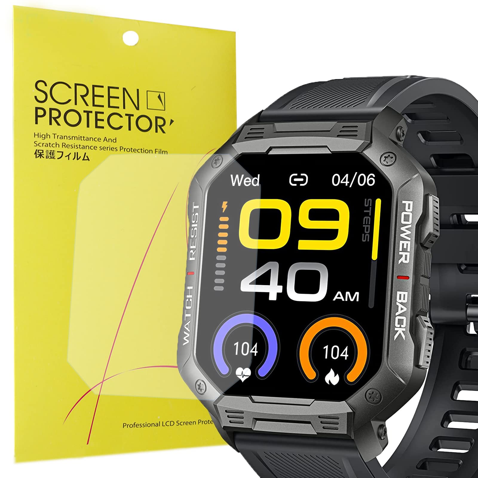 BlueshaweuCompatible for TAOPON NX3 Smart Watch Screen Protector, [6 Pack] Premium High Definition Ultra HD Film Compatible with TAOPON Smart Watch NX3 (6 pack)