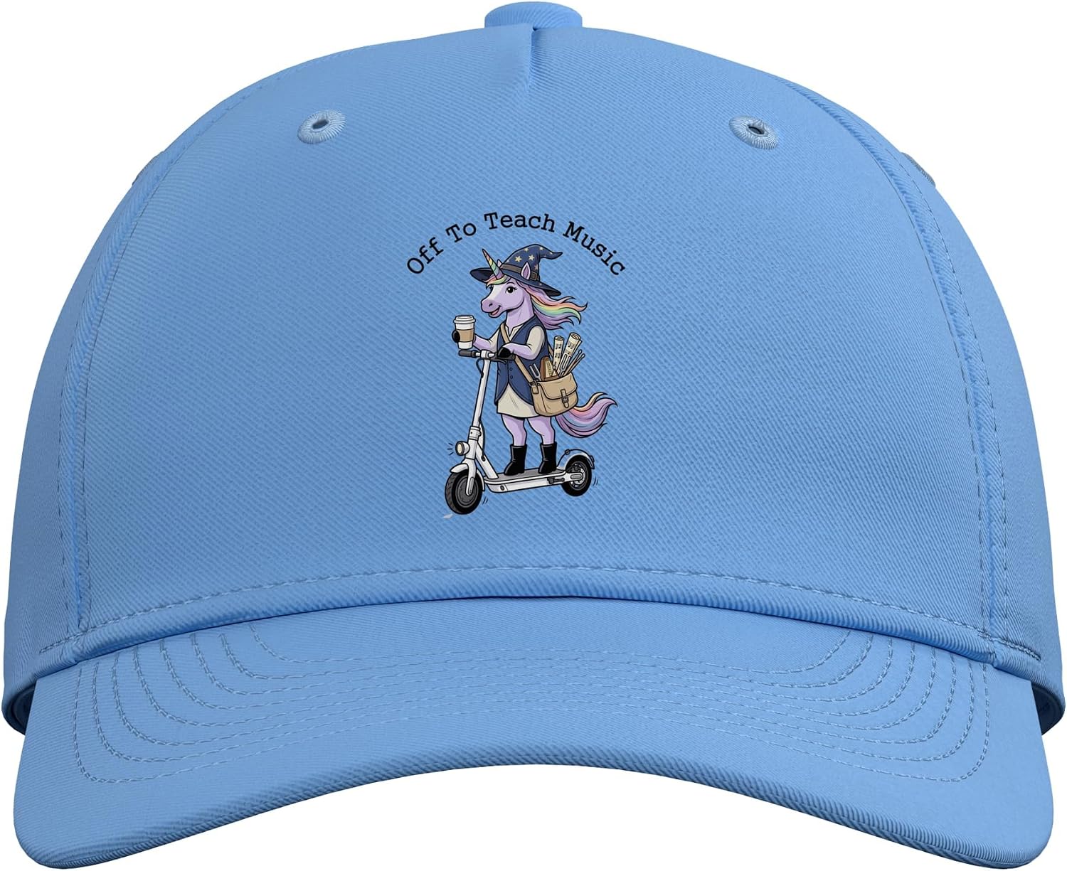 Off to Teach Music Back to School Funny Music Teacher Adjustable Baseball Hat image 2