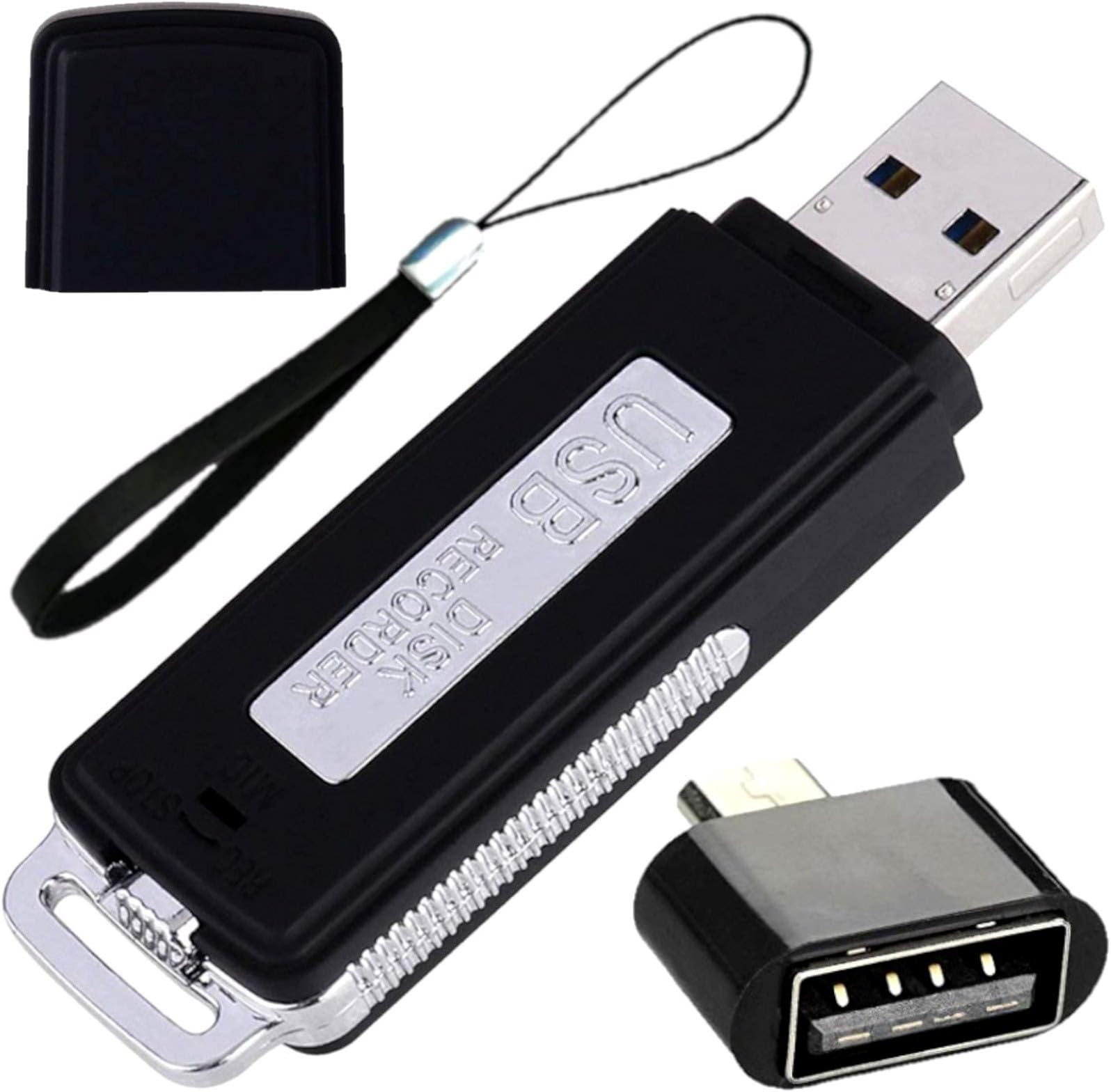 Digital Voice Audio Recorder - USB Voice Recorder - No Flashing Light While Recording - Sound Recording Device for Lectures - 15 Hours Battery Life - Dictaphone, 8GB, Mini Grabadora de Voz