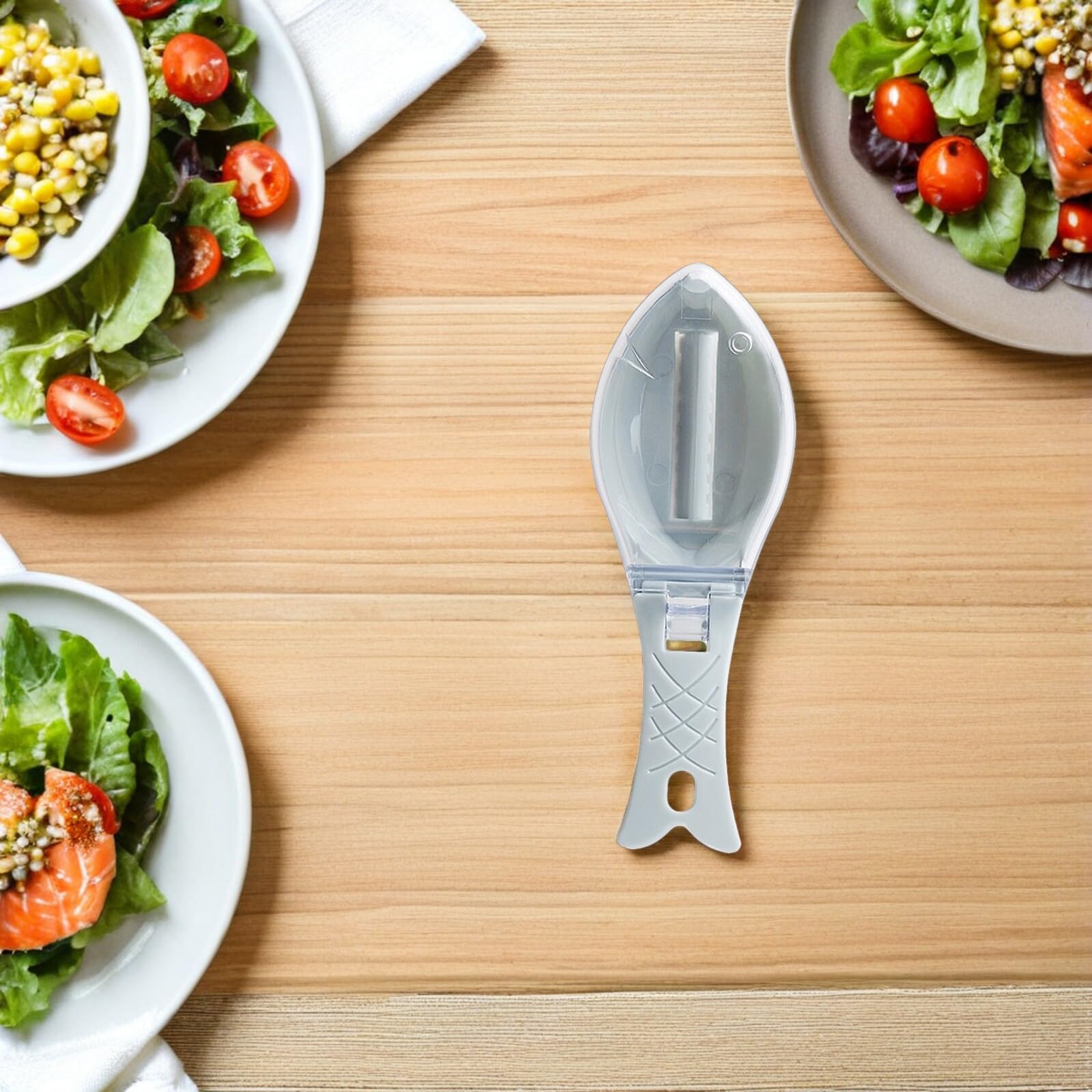 Mobestech 10pezzi Squamatore per Pesce Manuale con Coperchio Strumento di Pulizia per Rimozione Squame Pesce Utensile per Cucina Casa Ristorante