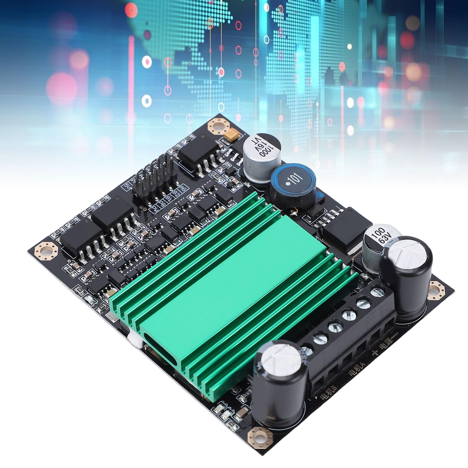 Generic Módulo de Accionamiento de Motor de CC de Alta Capacidad de Corriente, Controlador de Motor de Puente H de Doble Canal de 100 A con Disipación de Calor Eficiente, Ideal para Robot de Bricolaje