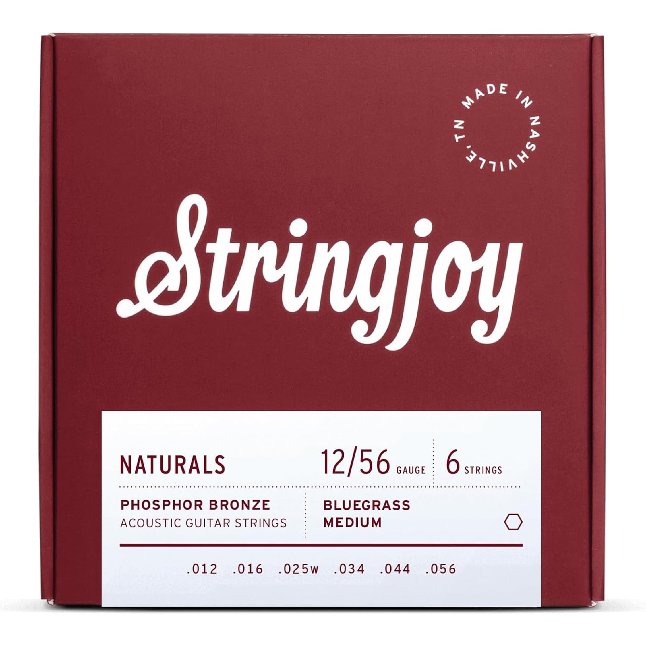 Stringjoy 12-56 Bluegrass Medium Naturals Acoustic Guitar Strings