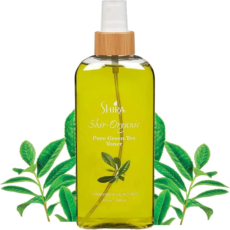 Shira Shir-Organic Pure Green Tea Tônico facial com chá verde para pele normal a oleosa, 200 mL