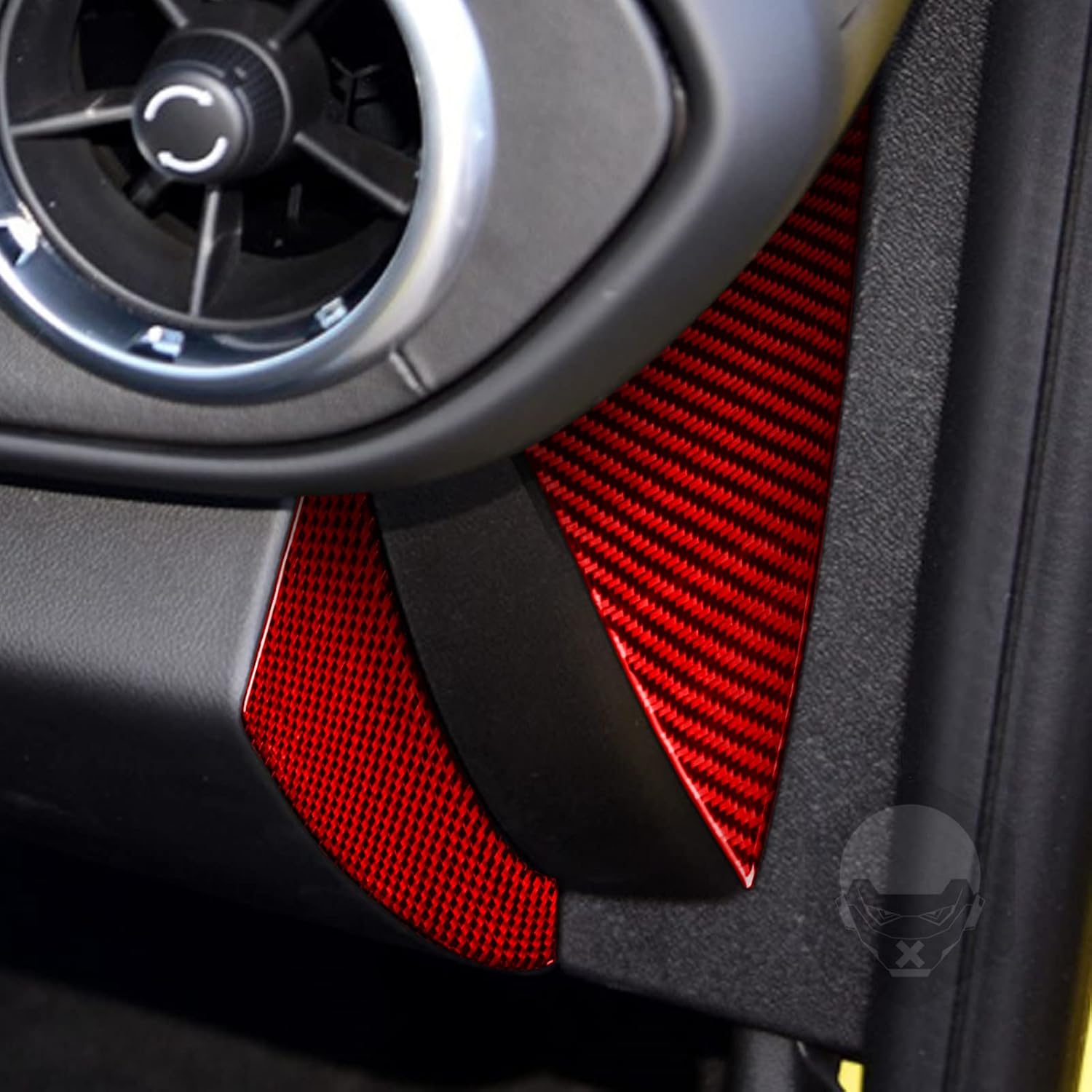 NVCNX Real Premium Carbon Fiber Compatible with Chevy Camaro 2016-2024 2017 2018 2019 2020 2021 2022 2023 Accessories Car Door Dashboard Collision Buffer Mat Cover Sticker Decal Interior Trim Red
