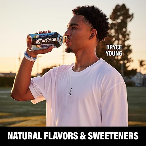 Vista 90 de BODYARMOR - Bebida deportiva, fresa y plátano, sabores naturales con vitaminas, electrolitos ricos en potasio, perfecta para deportistas, 20 onzas