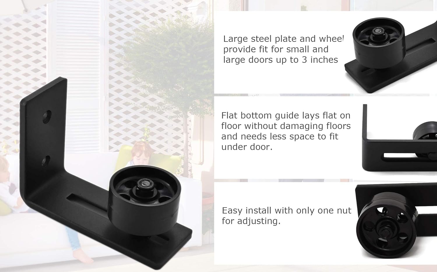 70% Off Discount Black Barn Door Bottom Floor Guide Adjustable Roller Powder Coated Stay Roller - Flush to Floor Best Deal Black Barn Door Bottom Floor Guide Adjustable Roller Powder Coated Stay Roller - Flush to Floor