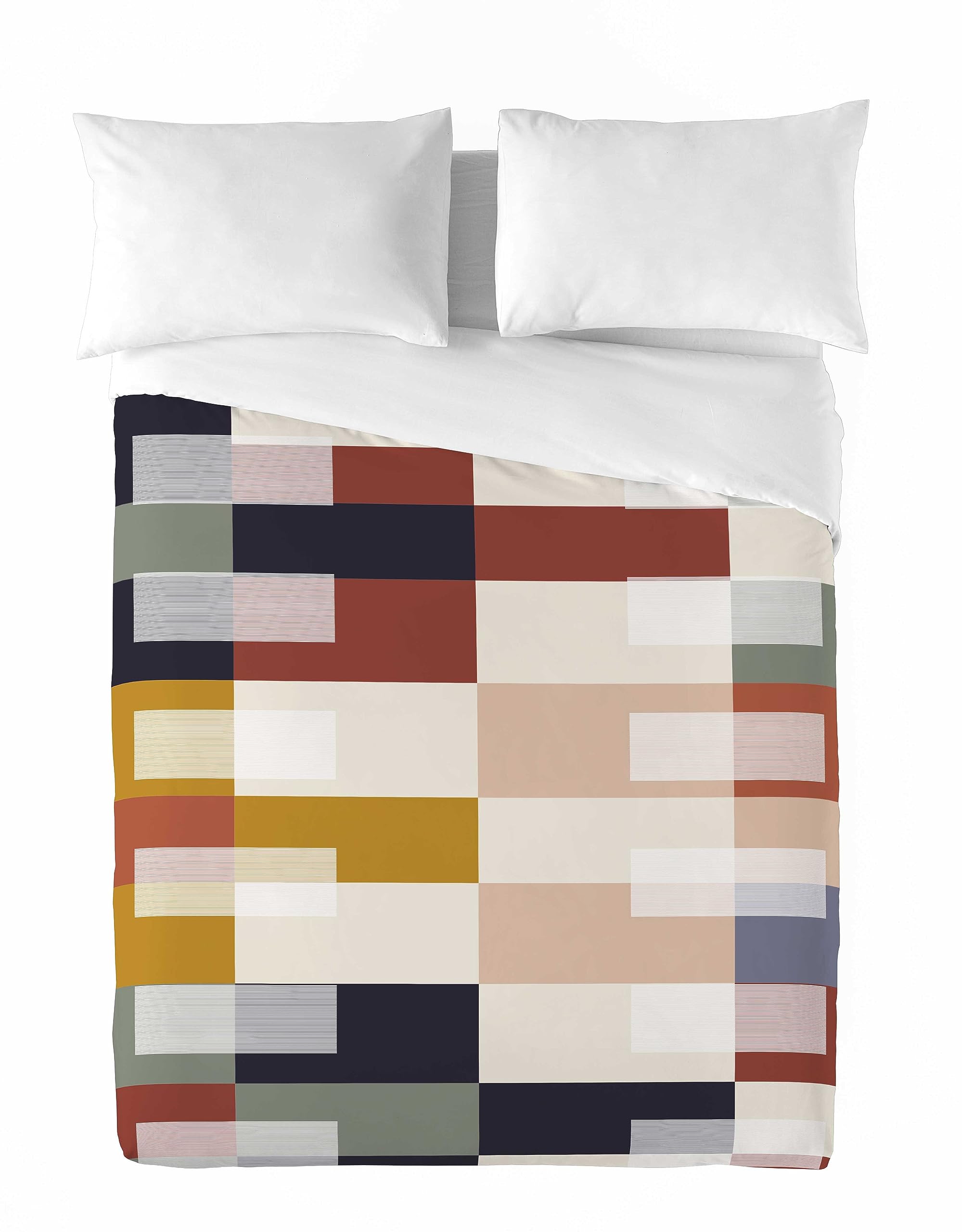 NATURALS Funda Nordica Cama 135, 100% Algodón, Juego de Funda para edredon 220x220 cm + 1 Funda de Almohada 45x155, ROZKO