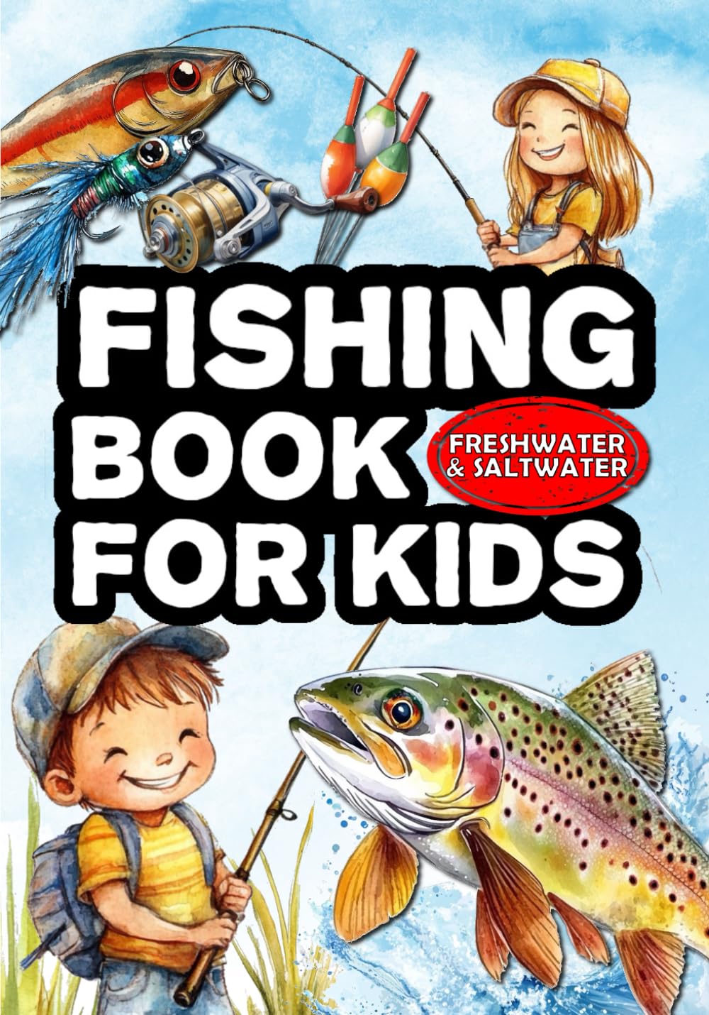 Fishing book for kids: The fishing guide for children. Learn how to fish and discover the most common fish. Freshwater and Saltwater