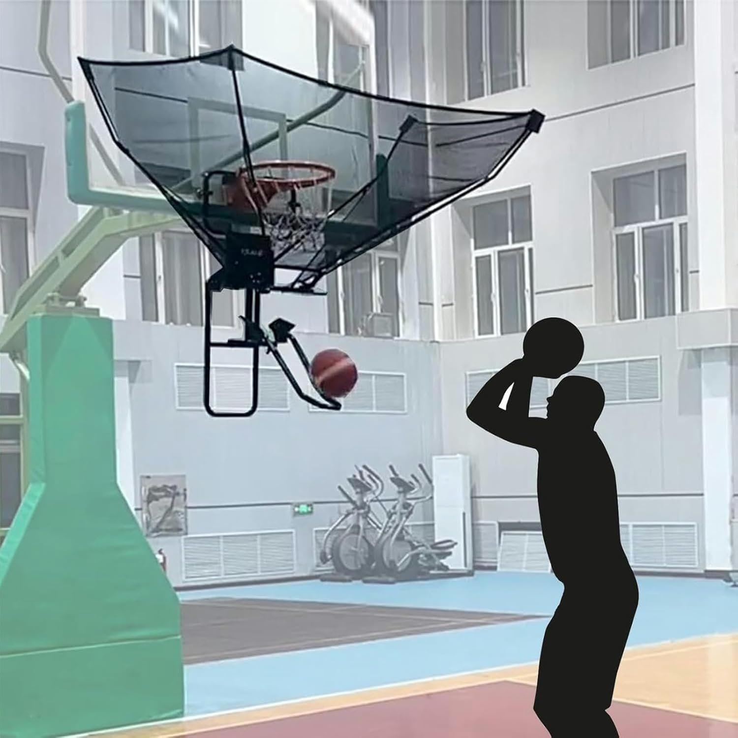 Basketball Hoop Returner Return Attachment Shooting Machine Metal Rebounder Sport for ＆ Rim