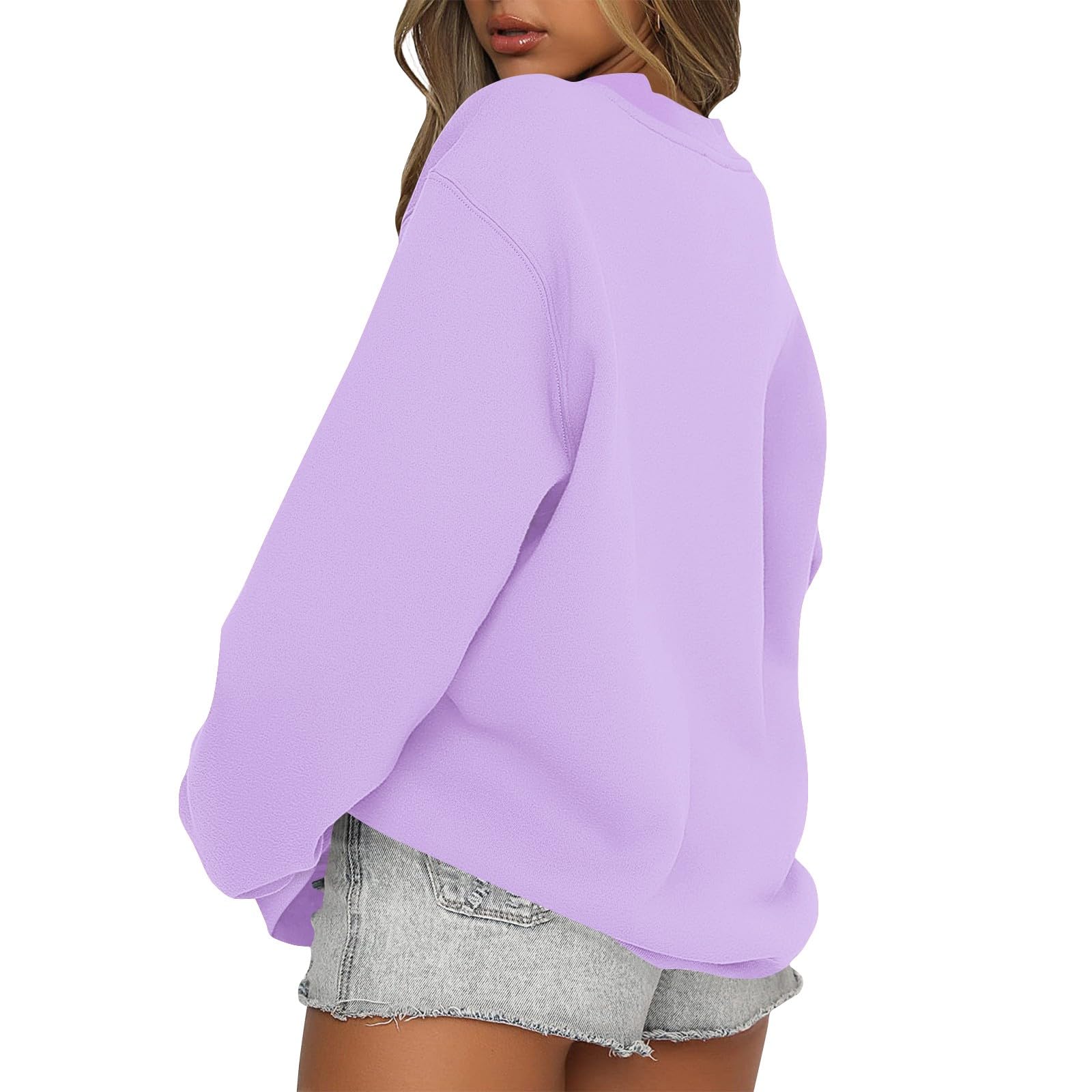 midelxp Sudaderas de cuello redondo de gran tamaño para mujer, forro polar suave, manga larga, casual, cómodas, lindas sudaderas con capucha para adolescentes y niñas