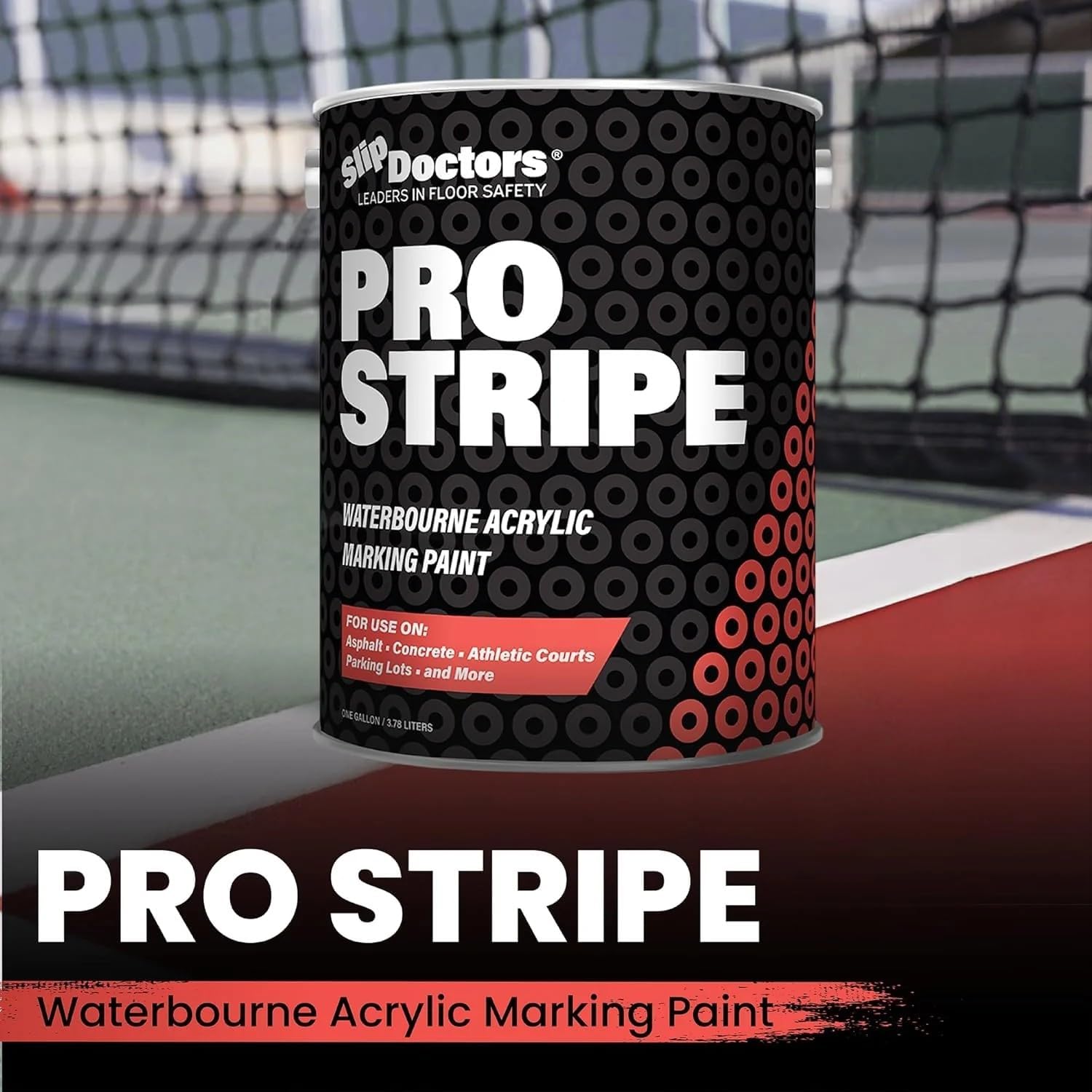 Pro Stripe Line Marking Paint – Neon Green Court, Parking Lots & Surface Restoration - (EV Green, 1 Gallon)