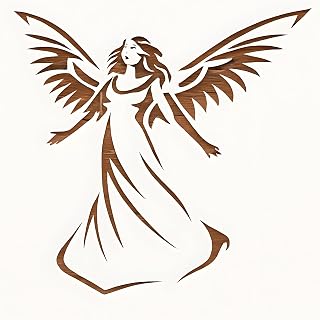 Angel Logo Stencil 5.5 x 5.5 Inch Plastic Reusable Template for DIY Painting, Crafts, Scrapbooking and Airbrushing