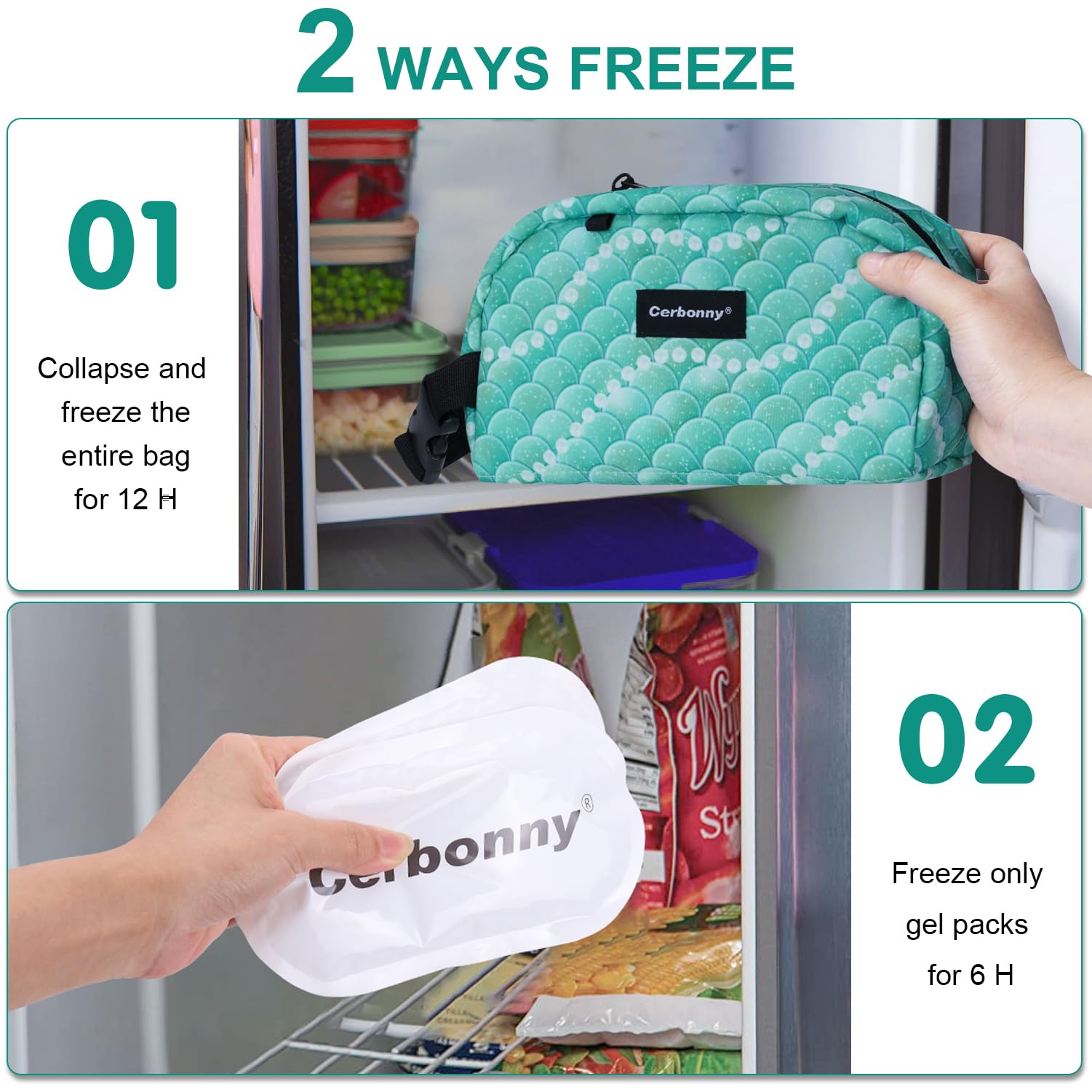 Piccola borsa termica per il pranzo congelabile per i viaggi della scuola di lavoro, piccola borsa per il pranzo a prova di perdite, piccola borsa isolata per bambini/adulti