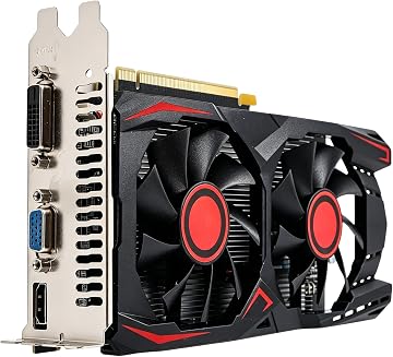 Tarjeta Gráfica GTX550TI 6 GB GDDR5 192 bit PCI Express X16 2.0 con Tarjeta Gráfica para Dual Fans de Gaming Compatible con DVI VGA HD Multimedia Interface (Pantalla 2 GB, 6 GB Reales)