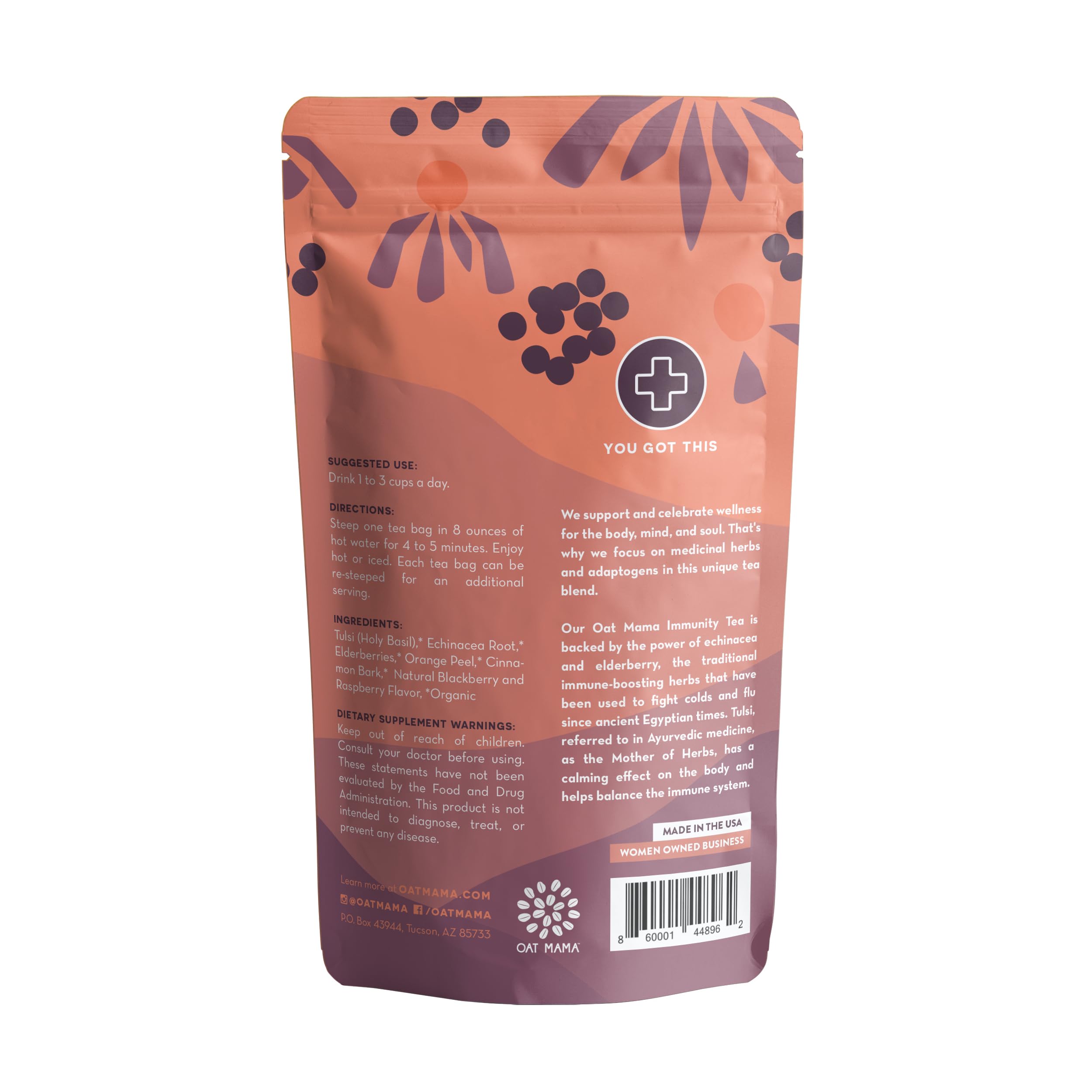 Oat Mama Té inmunidad de saúco, sin cafeína, 14 bolsas de té, 32 g