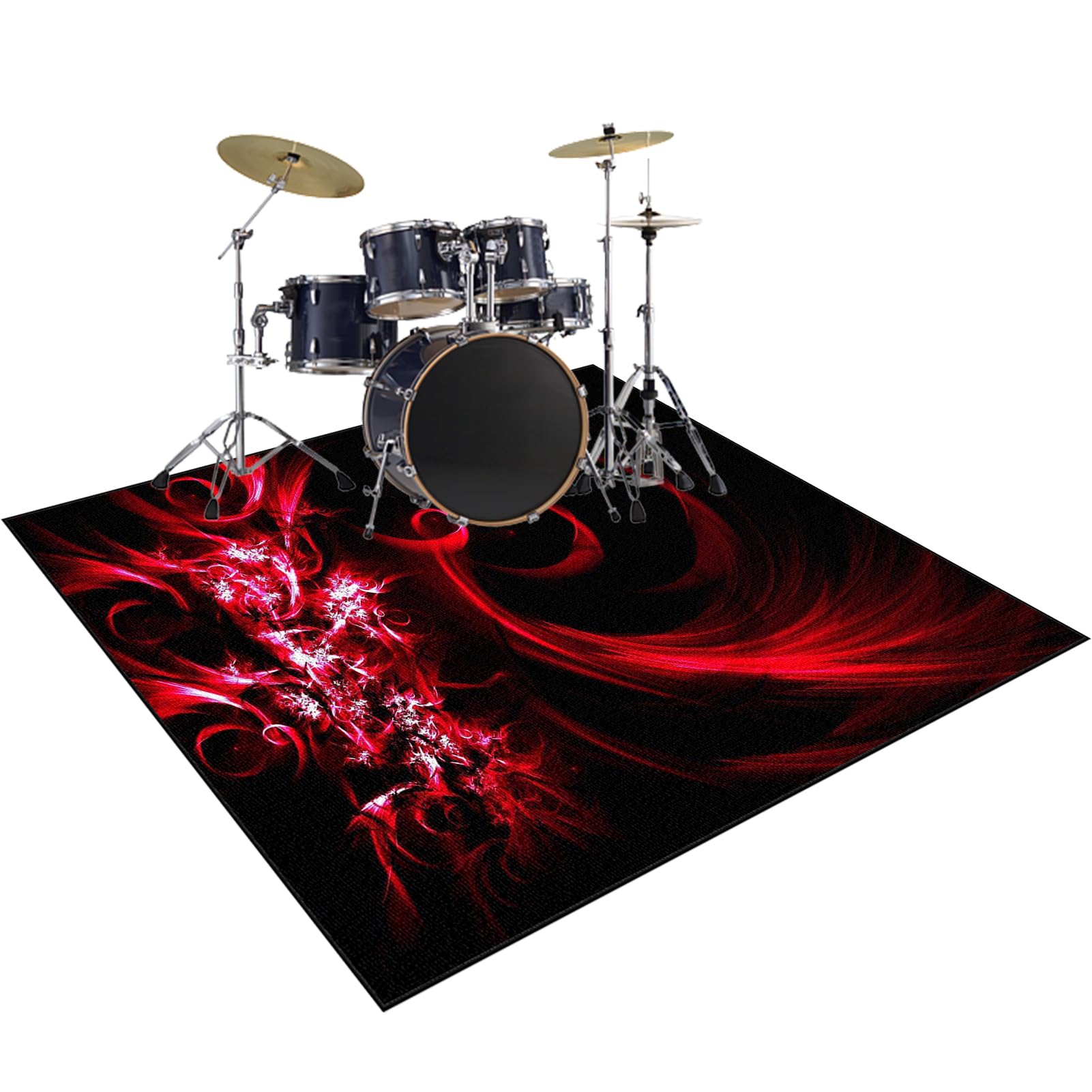 Tapis de Batterie Insonorisé, Tapis insonorisant pour Batterie électronique, Tapis pour Batterie Acoustique, Tapis de Tambour Anti-Bruit antidérapant, Tapis Acoustique Batterie 120 x 90 cm