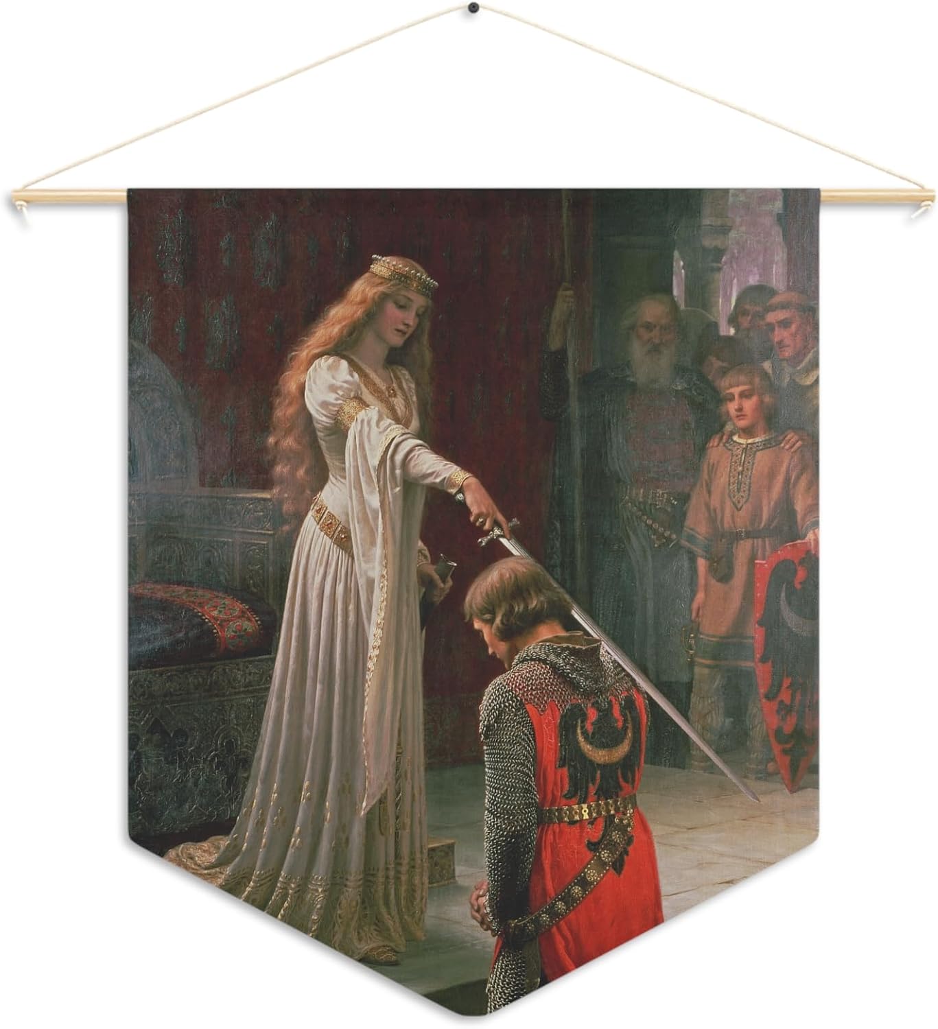 The Accolade Pennant Banner - Edmund Blair Leighton - Romantic Home Decor - Timeless Wall Art - Decorative Wall Hanging