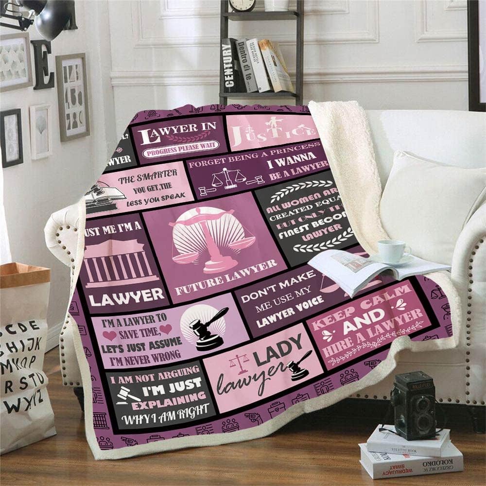 Lawyer Gifts for Women Blanket,Lawyer School Gifts Throw Blanket,Gifts for Lawyer Blanket,Lawyer Gifts for Lawyer Graduation Students,Lawyer Blanket for Christmas Sofa Lawyer Decor 50x 60