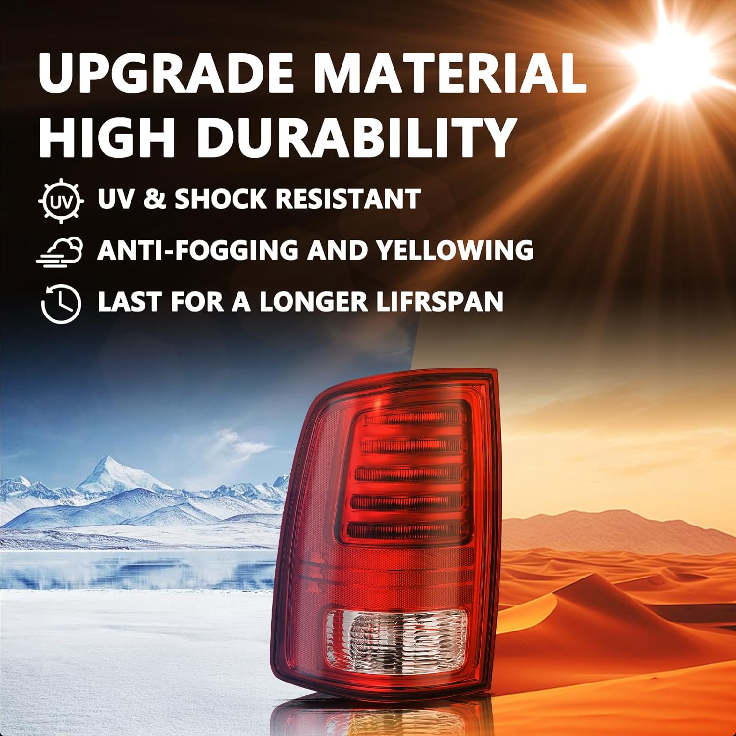 Aosky LED Tail Lights Assembly for 2013-2018 Dodge Ram 1500&2014-2018 Ram 2500 3500, Factory Tail Light Black Housing Passenger and Driver Side