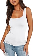 XIEERDUO Womens Square Neck Fitted Tank Tops Double Layer Seamless Slim Fit Shirts 2025 Basic Spring Summer