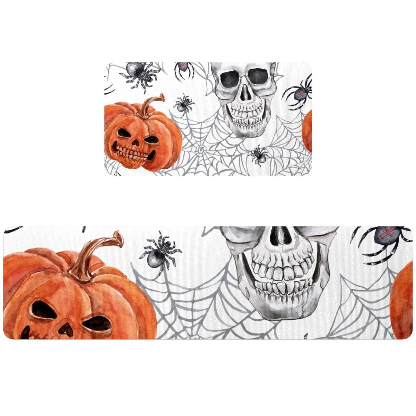 Alfombra de cocina absorbente y decorativa para pasillo y lavado con motivos de Halloween