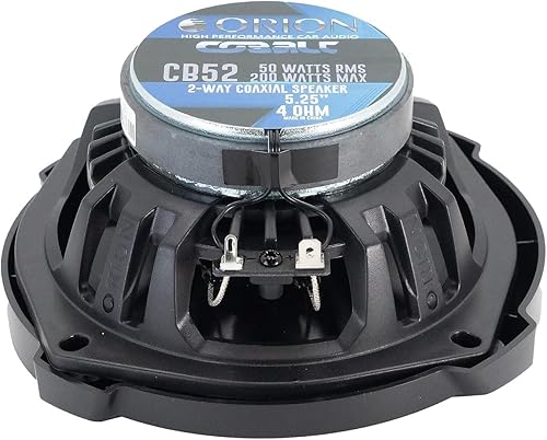 Miniatura 6 de ORION Cobalt Series CB52 - Altavoces coaxiales de 2 vías para automóvil, 200 W, 4 ohmios, rango completo, graves mejorados, cono de polipropileno y