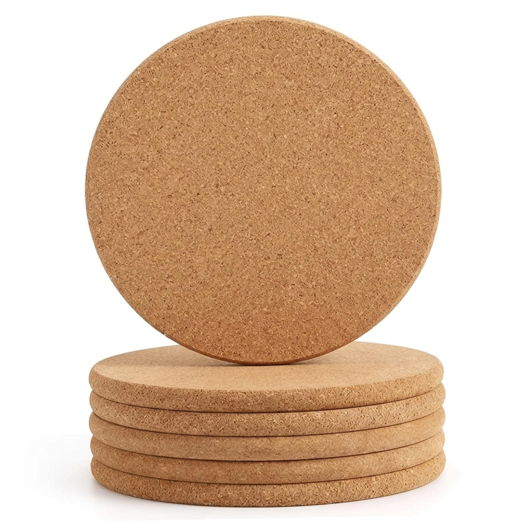 Posavasos de corcho natural en pack de 6 unidades y 19 cm salvamanteles