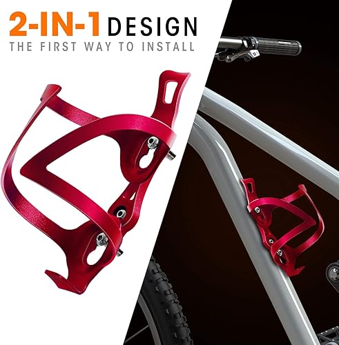 Miniatura 3 de AIKATE Soporte para tazas de bicicleta, soporte para botellas de agua de aleación de aluminio, soporte universal para manillar de bicicleta,