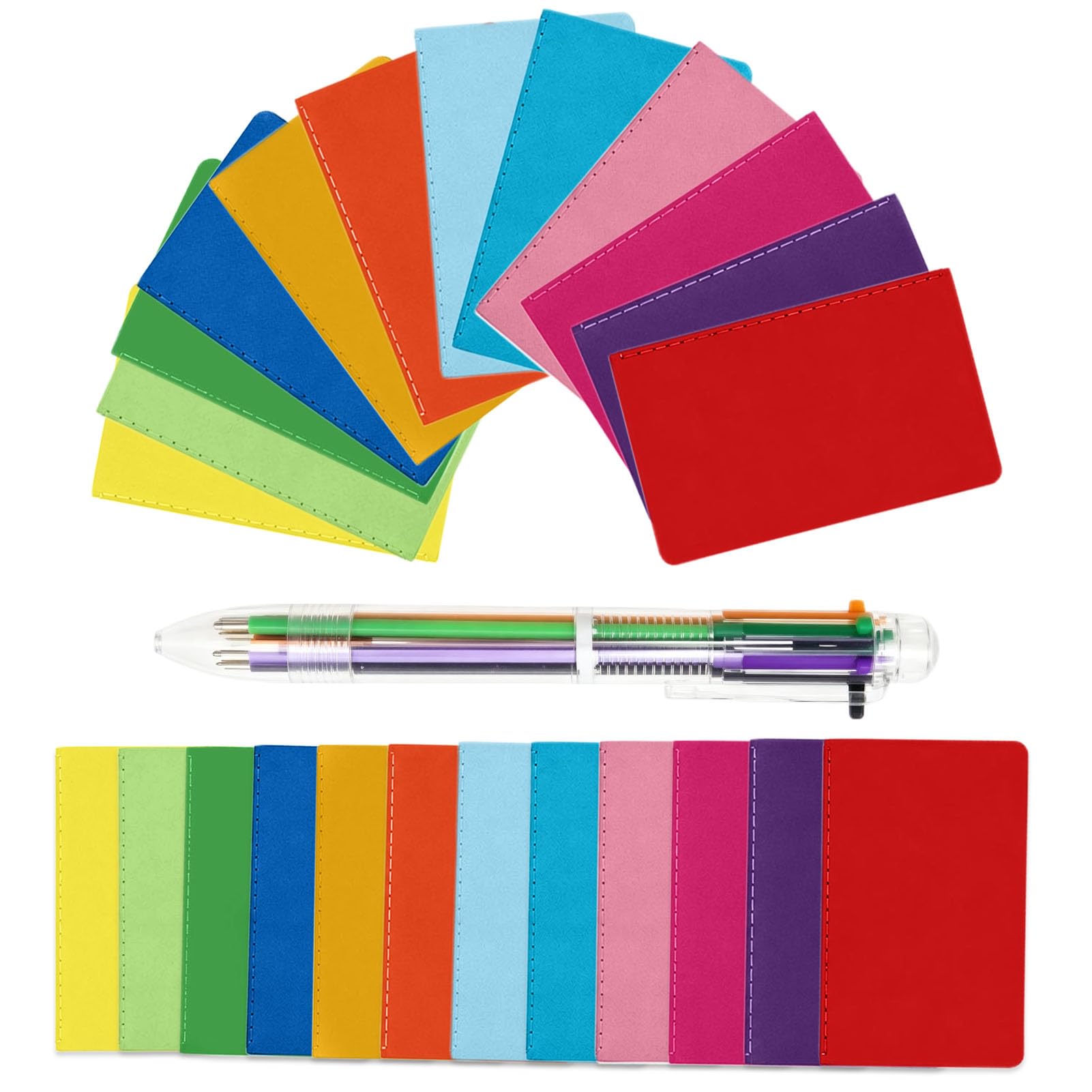 Liravonte 12 PCS A6 Notebooks, Rainbow Colorful Lined Notepad 60 Pages Each, 14×9cm Small Notebooks Pocket Size for School Office, Memos, Diary and Party Bag Fillers