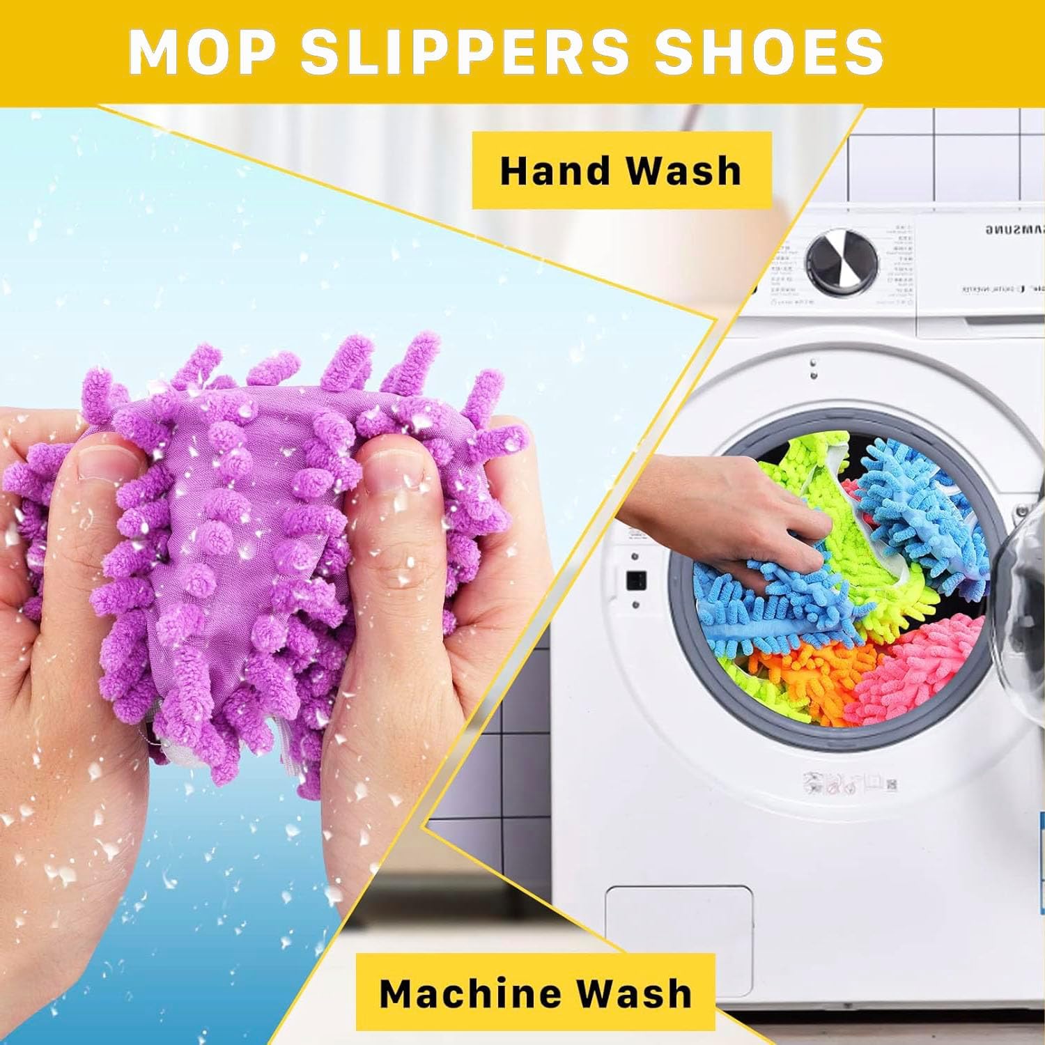 Jeffbaubl 20 PCS Mop Slippers, Washable Reusable Mop Shoes, Mop Socks for Floor Cleaning, Microfiber Shoes Cover Cleaning Slippers, Multi Function Soft Dusting Slippers for Women Men House Kitchen