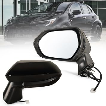 Left Driver Side Mirror Compatible With 2019 2020 2021 2022 2023 2024 2025 2026 Toyota Corolla Sedan With Power Glass With Power Glass Match Black Replace#87940068003Pins