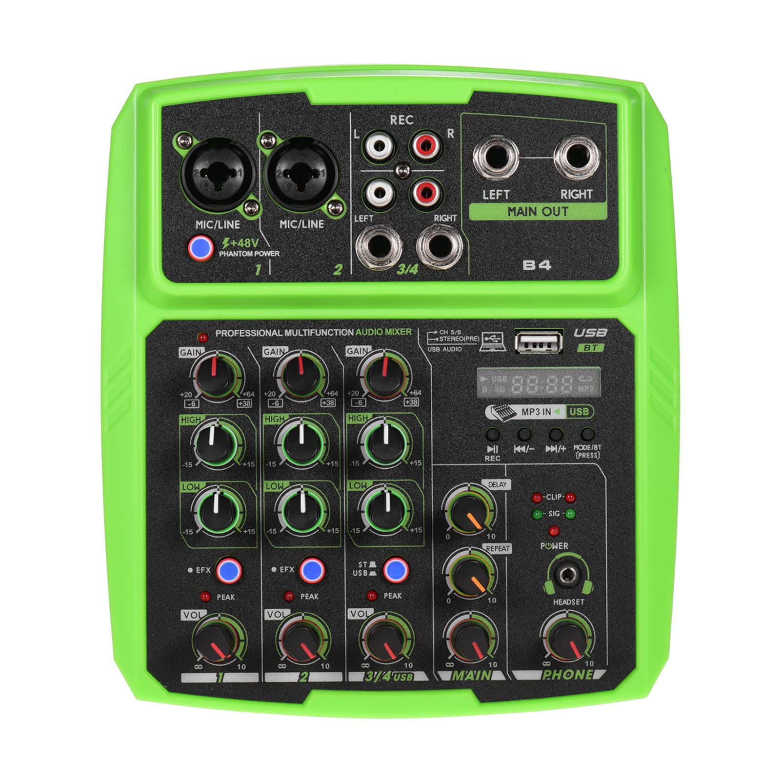 Ubersweet® B4 Portable 4 Channels o M er USB M ing Console Su Orts BT Connection with Sound Ca Built-in 48V Phan Power-KUAW-image-26