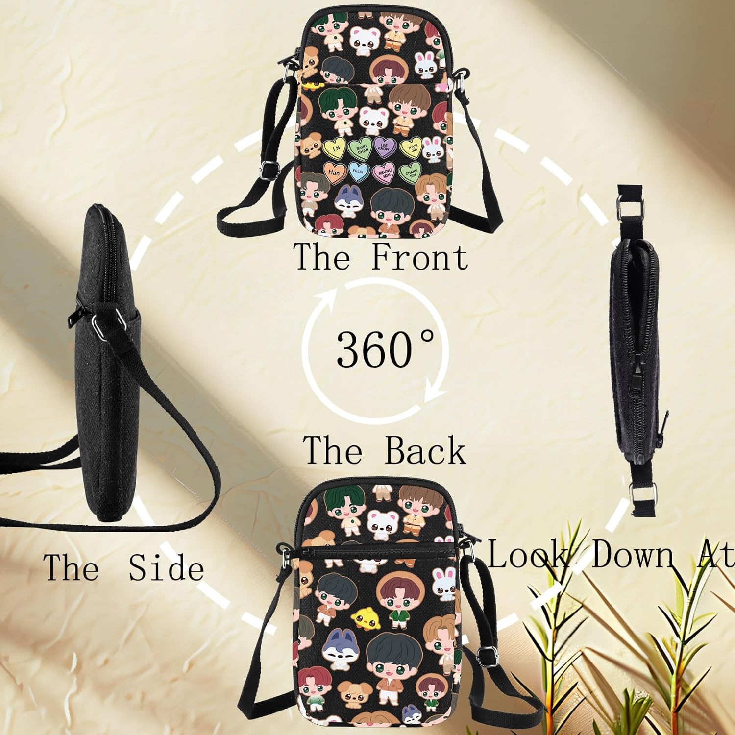 LEVLO SKZ Crossbody Bag SKZ Animal Fans Gift Korean Group Member Shoulder Bag Korean Musical Merchandise - Image 5