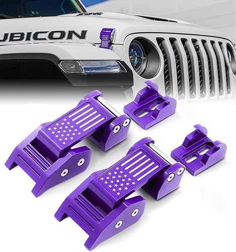 Xprite Pestillos para capó con bandera de Estados Unidos compatibles con Jeep Wrangler JK JKU 2007-2018, JL JLU 2018-2021, Gladiator JT, cerraduras