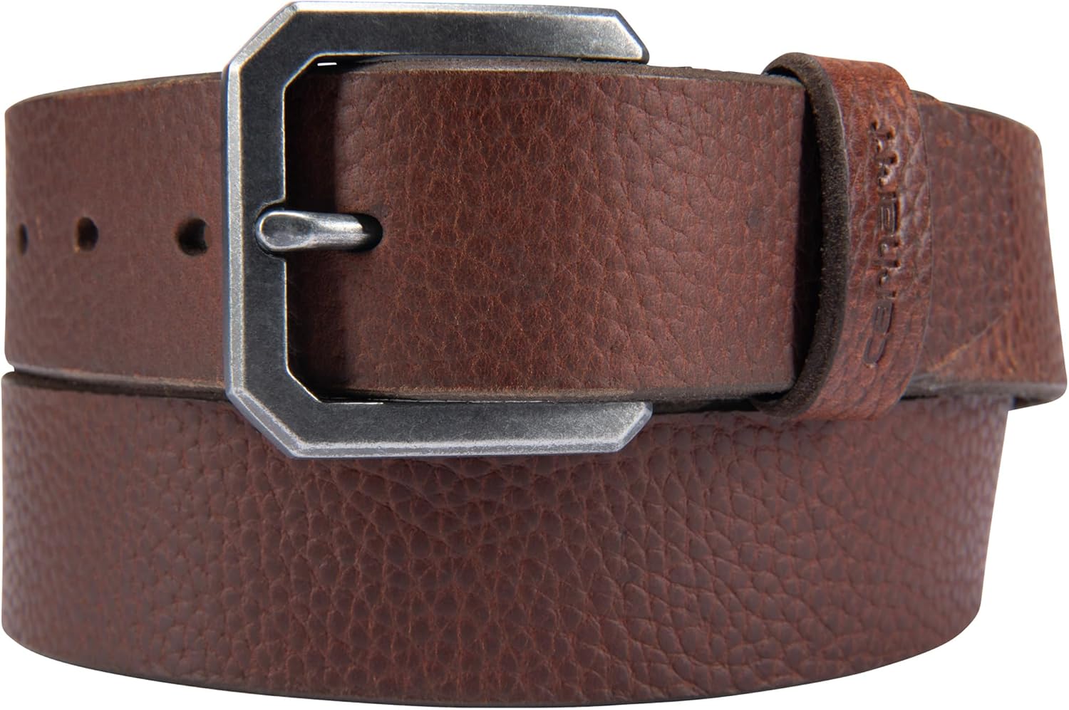 Carhartt Men's Durable Full Grain Saddle Leather Classic Belts, W/Rugged Antique Nickel Hardware