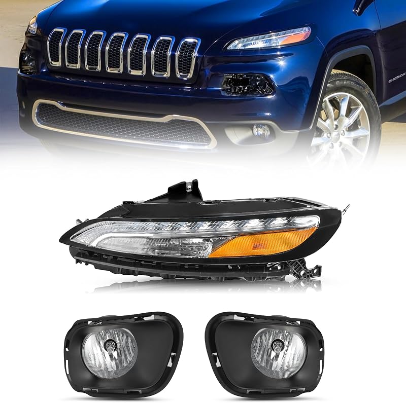 Luz de posição e neblina LED JSBOYAT para Jeep Cherokee 2014 a 2018 – Lado direito