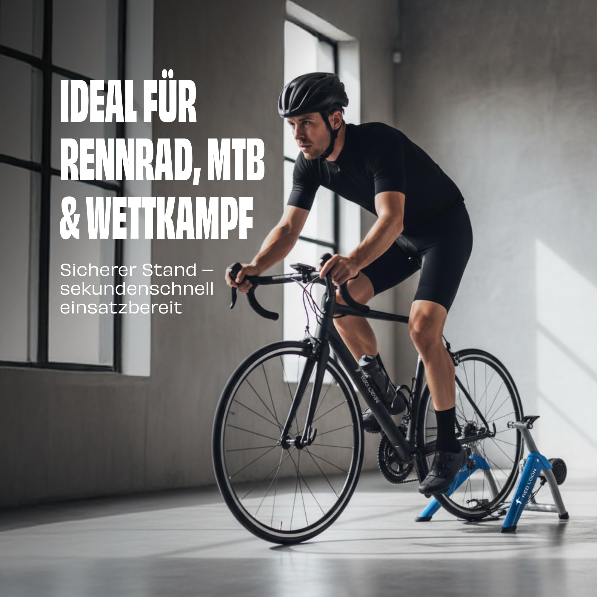 Fahrrad Rollentrainer Fahrradrolle Indoor Bike Trainer Heimtrainer - Red Loon - 26-29 Zoll Räder - 6 Gänge Magnetbremse - bis zu 150 kg belastbar - Klappbarer Rennrad Rollentrainer