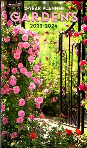 Gardens 2023 - 2024 - Agenda de bolsillo de 2 años, calendario de inspiraciones, organizador, formato de página mensual