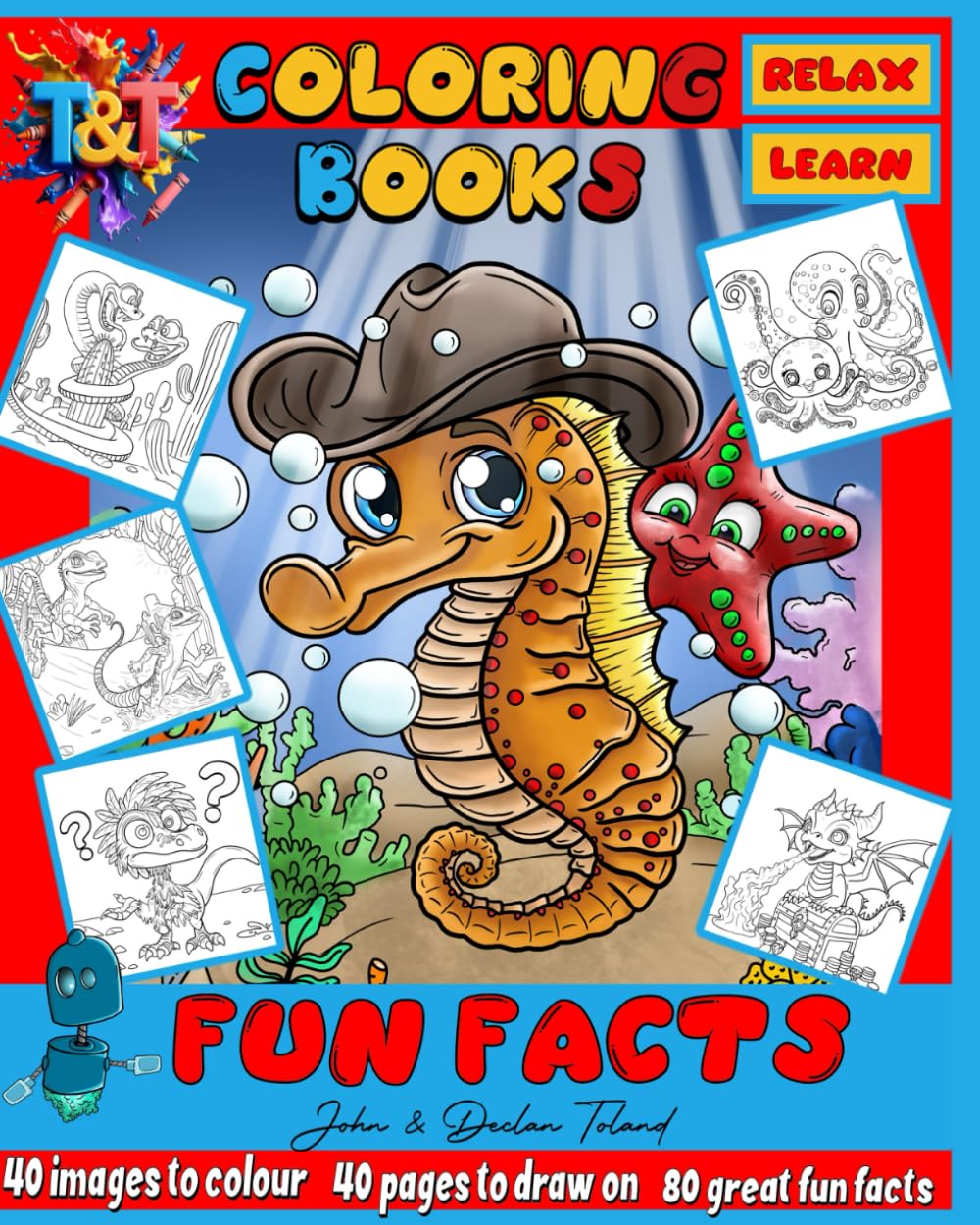 Amazing Fun Facts: Colouring Book: Relax, have fun and Learn Hand Drawn Designs and Cool Facts: Cute Book of Hand Drawn Images