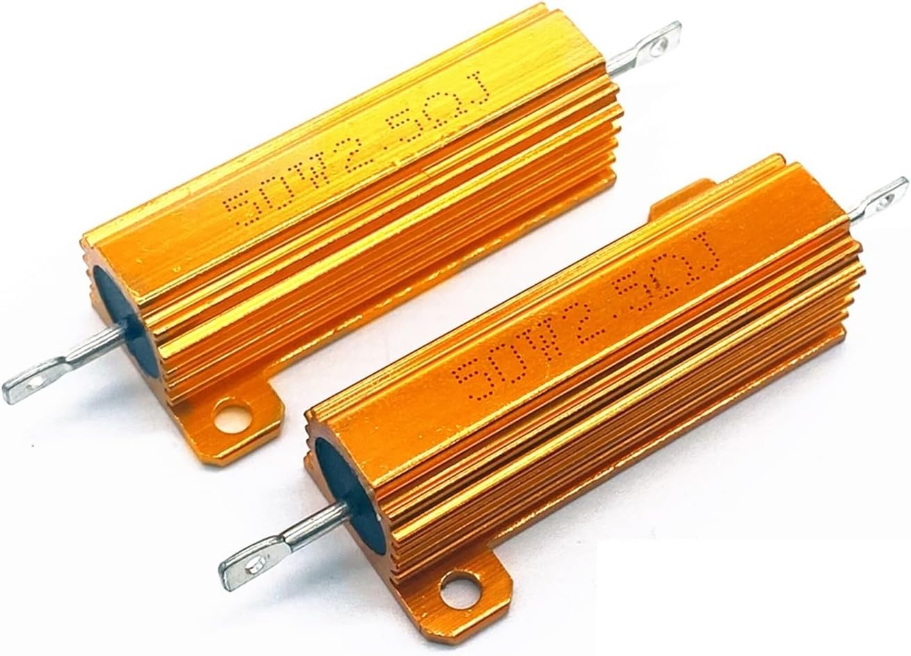 CAALO 2 PCS 25W 50W 100W Aluminum High Power Metal Case Wirewound Fixed Resistors 0.01-10K Ohm Dummy Load Wirewound Resistors 1K (Size : 100W 75R)