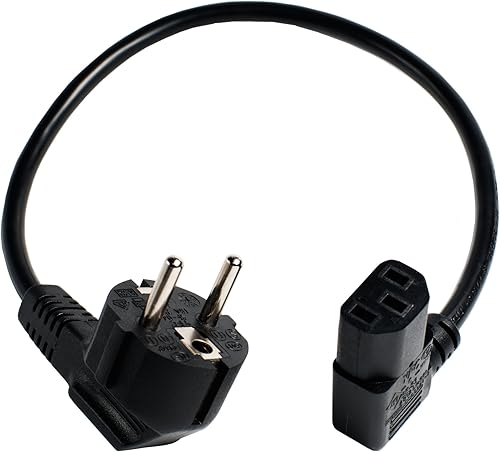 kurzes Stromkabel Netzkabel fA r KaltgerA te  Schutzkontaktstecker und KaltgerA tebuchse gewinkelt 