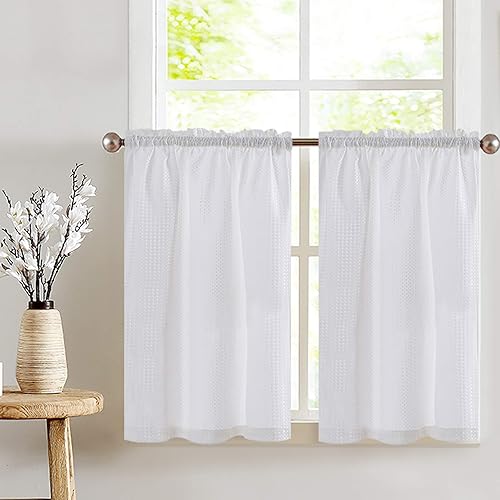 Lazzzy - Cortinas de niveles con textura y diseño de gofre, 1 par disponible en Yaxa Mexico